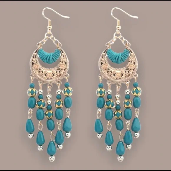 BOHEMIAN WATER DROP EARRINGS - Picture 2 of 2